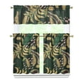 thumbnail image 1 of Tropical Hawaiian Kitchen Curtains 3PCS Set, 27.5x36 Inch Polyester Fabric, Lush Leaf and Flower Patterns, Ideal for Kitchen, Laundry, or Small Bathroom Windows, 1 of 6