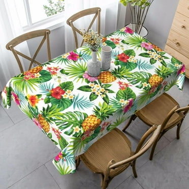 Tropical Hawaiian Tablecloth Rectangle Table Cloth Washable Table Cover for Decoration Kitchen Dining Room 60x84 Inch