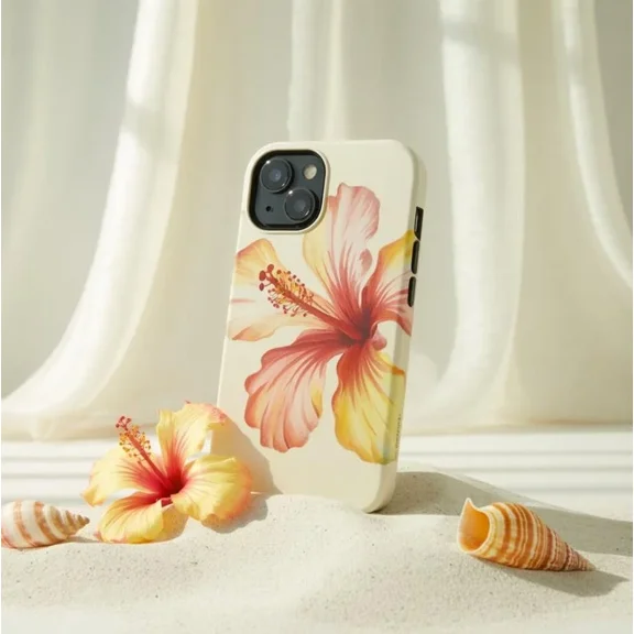 Tropical Hibiscus Beach Floral Protective Case for iPhone 11 12 13 14 15 16 17 Pro Max