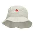thumbnail image 1 of Tropical Hibiscus Flower Embroidered Bucket Hat - White OSFM, 1 of 5