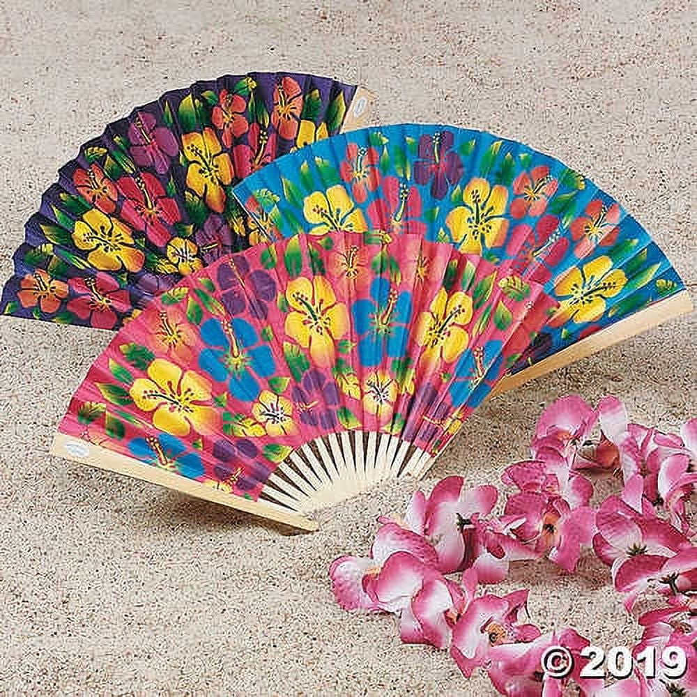Tropical Hibiscus Folding Hand Fans