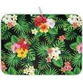thumbnail image 1 of Tropical Hibiscus Plumeria Floral Dish Drying Mats for Kitchen Counter Small Drying Mat for Dishes Microfiber Dish Rack Mat Drainer Pad Washable Foldable Ultra Absorbent Dry Mat 18"x16", 1 of 1