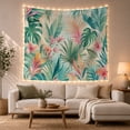 thumbnail image 1 of Tropical Hibiscus and Leaves Tapestry Wall Hanging, 1 of 7