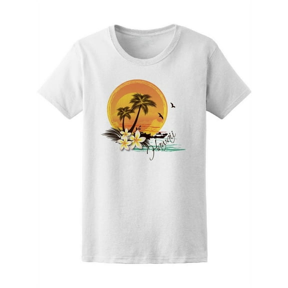 Tropical Island Hawaii Circle T-Shirt Women -Image by Shutterstock, Female Large
