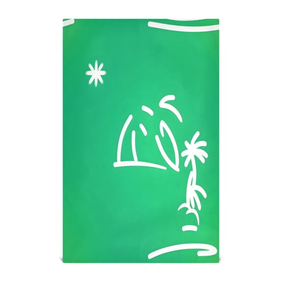 Tropical Island Pattern Decorative Waffle Towel Kitchen Dishcloth 28x18in Multi-Use Tea Towel