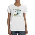 thumbnail image 1 of Tropical Island Surf Vibe Shaped T-Shirt Women -Image by Shutterstock, Female x-Large, 1 of 4