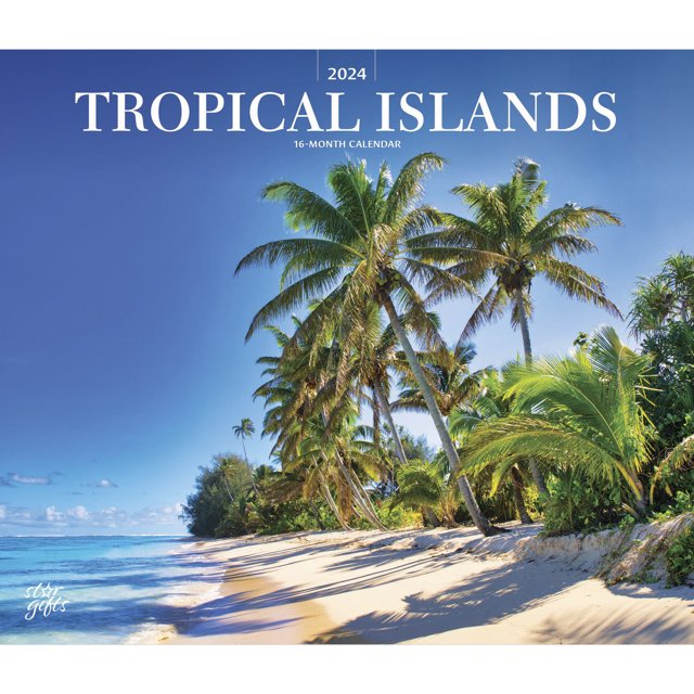 Tropical Islands 2024 14x24" (Hanging) Deluxe Wall Calendar