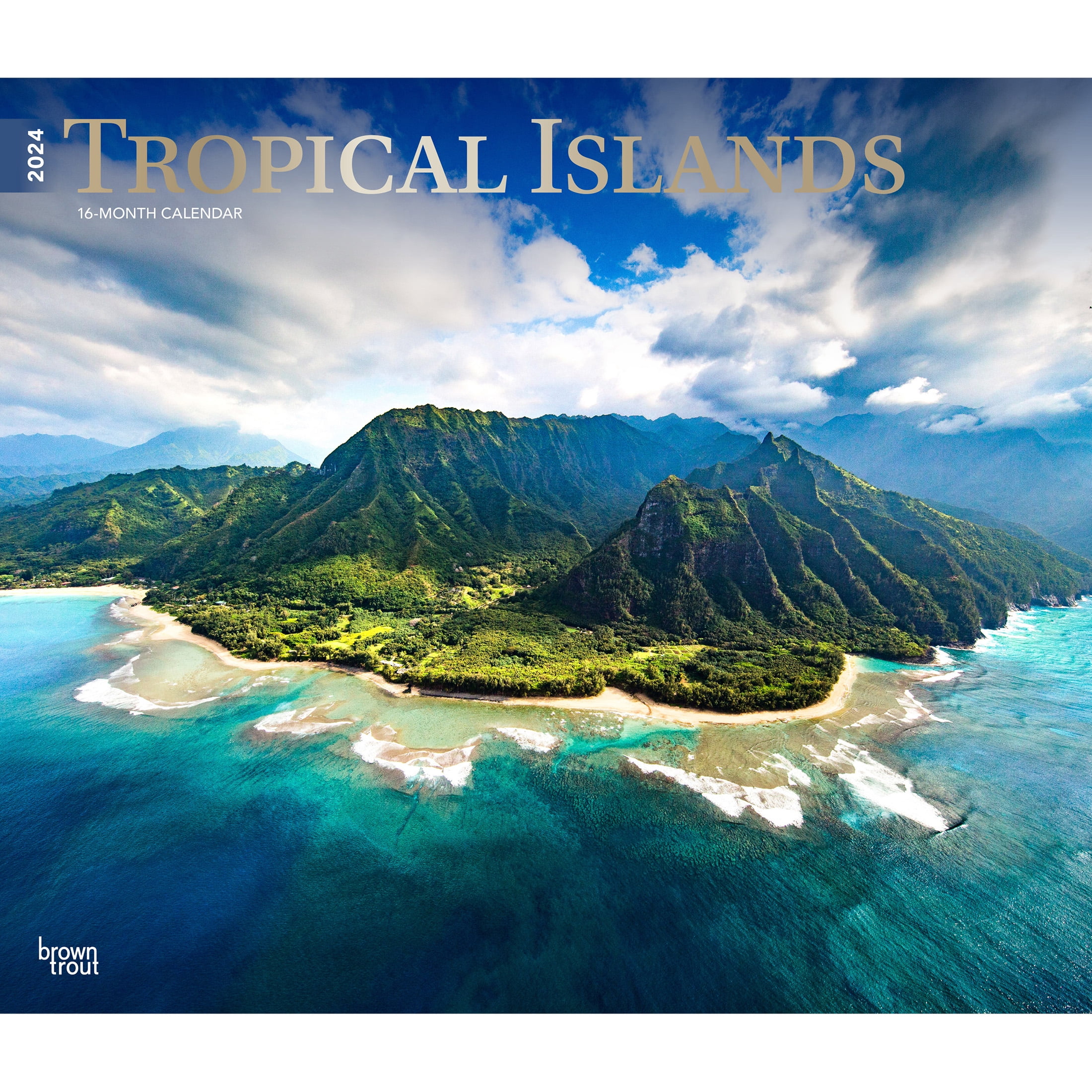 Tropical Islands 2025 14x24" (Hanging) Wall Calendar BrownTrout