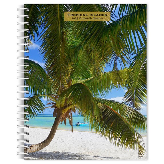 Tropical Islands 2025 6 X 7.75 Inch Spiral-Bound Wire-O Weekly Engagement Planner Calendar New Full-Color Image Every Week (Desk)
