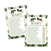 Tropical Jungle Baby Shower Game Mommy or Daddy 25 Pack Guess Who Baby Shower Games Greenery and Gold Favors Event Supplies Gender Reveal Activity Cards 5 x 7 Size Set Paper Clever Party