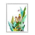 thumbnail image 1 of Tropical Jungle Cats Behind Abstract Pattern Palms Butterfly 24 in x 30 in Framed Painting Art Print, by Stupell Home Décor, 1 of 7