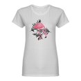 thumbnail image 1 of Tropical Jungle Flamingo Shaped T-Shirt Women -Image by Shutterstock, Female Large, 1 of 2