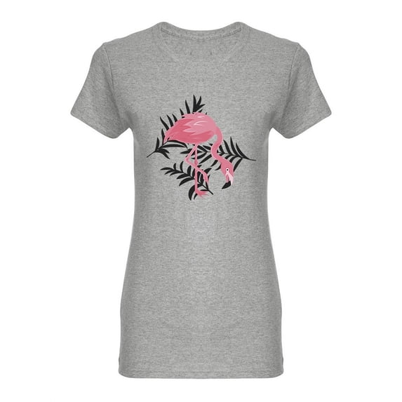 Tropical Jungle Flamingo Shaped T-Shirt Women -Image by Shutterstock, Female Large