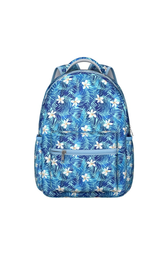 Tropical Jungle Floral Backpack Hawaiian Print School Bag for Students Summer Beach Exotic Travel Backpack