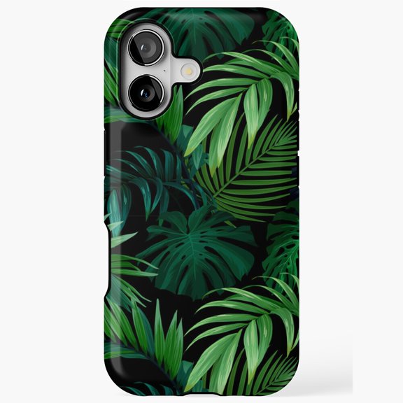 Tropical Jungle Leaf Monstera Palm Tree Phone Case iPhone 17 through 11 Pro Max