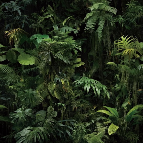 Tropical Jungle Leaf Peel And Stick Contact Paper Wallpaper Removable Waterproof 17.5 in x 118 in Dark Green Black