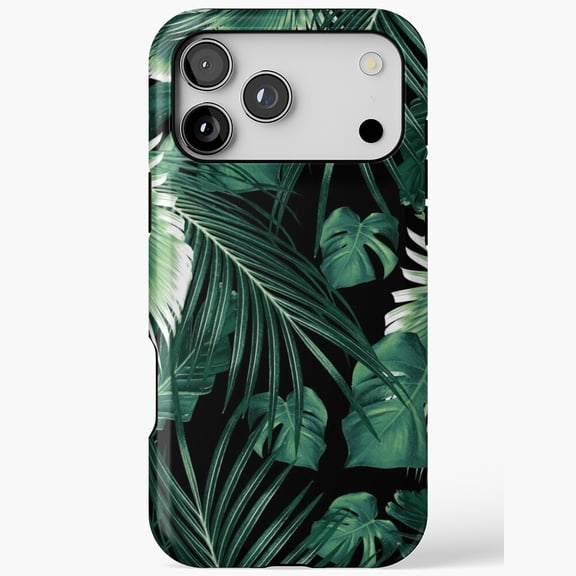 Tropical Jungle Leaves Dream Green iPhone Case 17 16 15 14 13 12 11 Pro Max