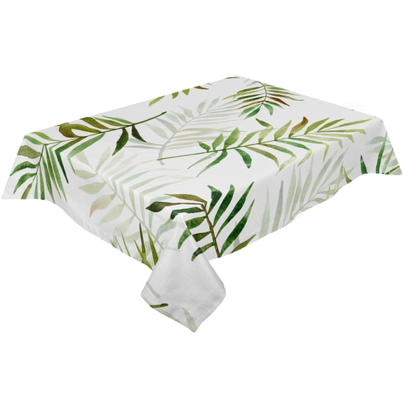 Tropical Jungle Leaves Monstera Green White Tablecloths Waterproof Kitchen Coffee Table For living Room Home Decor Dining Table