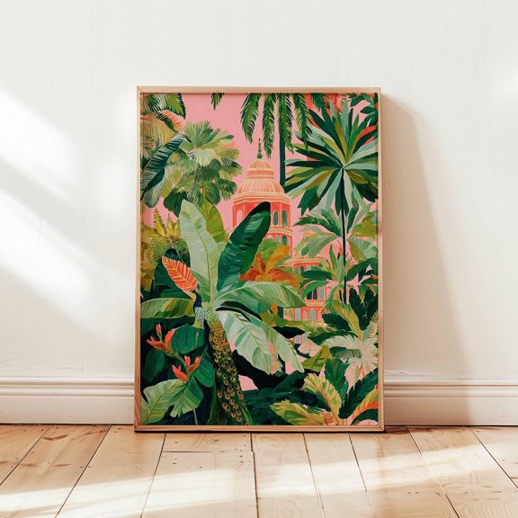 Tropical Jungle Leaves Poster, Unframed Paper Poster 8x10in