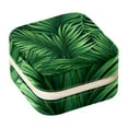 thumbnail image 1 of Tropical Jungle Leaves Travel Portable Jewelry Stand and Organizer Box - Square Storage Box for Rings, Earrings, Necklaces, Bracelets, and More - Jewelry Boxes for Travel, 1 of 6