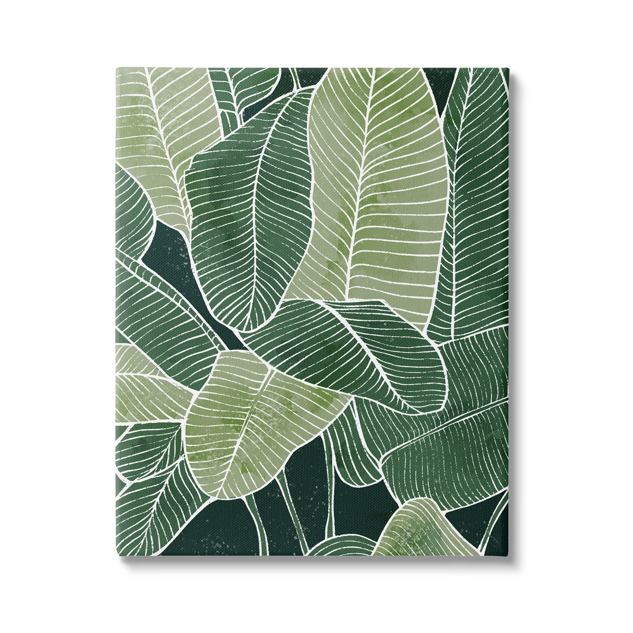 Tropical Jungle Nature Leaves Botanical & Floral Graphic Art Gallery Wrapped Canvas Print Wall Art