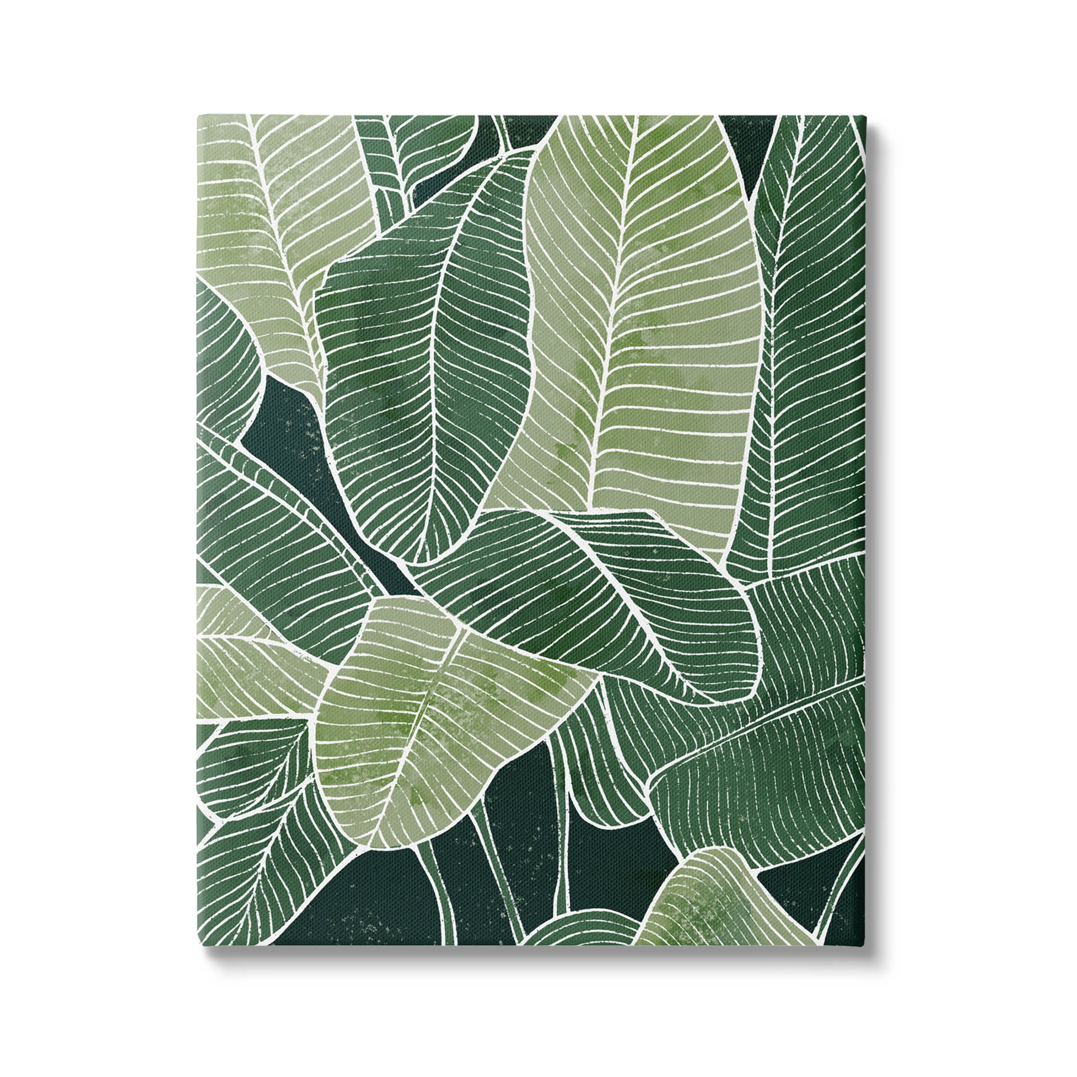 Tropical Jungle Nature Leaves Botanical & Floral Graphic Art Gallery Wrapped Canvas Print Wall Art