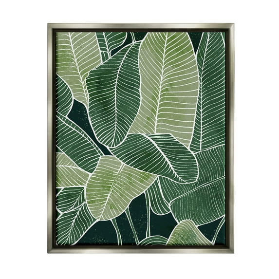 Tropical Jungle Nature Leaves Botanical & Floral Graphic Art Luster Gray Framed Art Print Wall Art