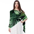 thumbnail image 1 of Tropical Jungle Palm Leaves Light and Breathable Chiffon Yarn Silk scarf for Women, Translucent 180*73 Size - Elegant Head Scarf for All Seasons, 1 of 6