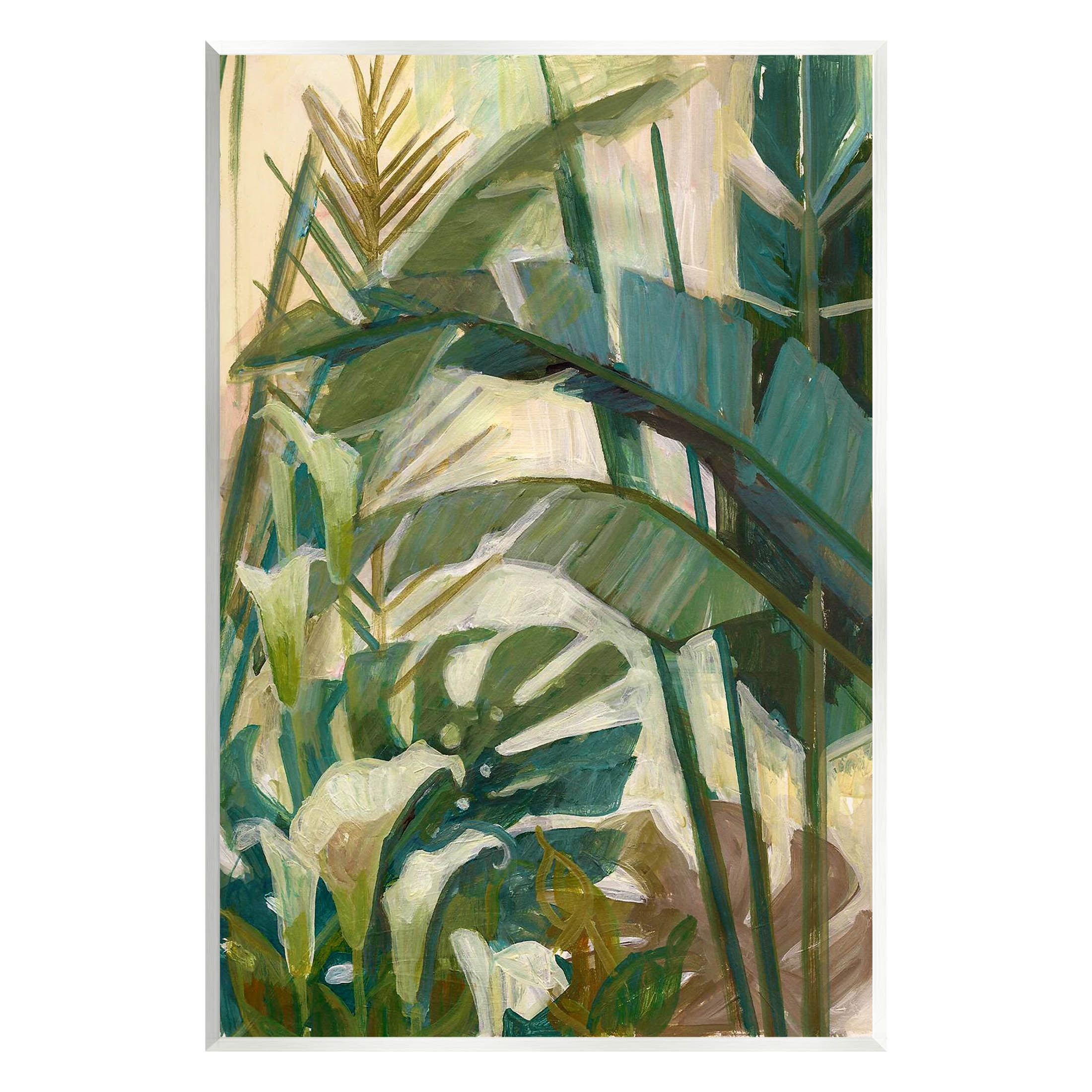 Tropical Green and Beige Botanical MDF Wood Wall Art