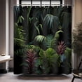 thumbnail image 1 of Tropical Jungle Shower Curtain for Bathroom, Tropical Rainforest Large Green Leaves Shower Curtain Set Waterproof Fabric Bathtub Curtain Art Decor with 12 Hooks, 72x72 inches, 1 of 6