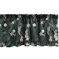 thumbnail image 1 of Tropical Jungle Window Valance, Floral Boho Pattern With Palm Tree Leaves Greenery on Dark Back, Curtain Valance for Kitchen Bedroom with Rod Pocket, 54" X 18", Off White Forest Green, by Ambesonne, 1 of 2