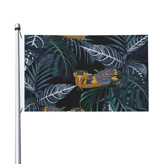Tropical Jungle Yellow Snake Flag 3X5 Ft Garden Yard House Flags Banner Sign Outdoor Indoor Party Home Garden Decoration