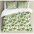 thumbnail image 1 of Tropical King Size Duvet Cover Set, Tropical Palm Leaves with Banana Flowers Flourishing in Nature of Hawaii Jungle, Decorative 3 Piece Bedding Set with 2 Pillow Shams, Multicolor, by Ambesonne, 1 of 3