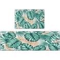 thumbnail image 1 of Tropical Kitchen Rugs and Mats Non Skid Washable Set of 2, Green Palm Leaves Gold Kitchen Runner Rug, Farmhouse Summer Kitchen Floor Mat Under Sink Mat Throw Rug for Doormat, 1 of 6