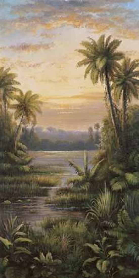 Tropical Lagoon II Canvas Art - Montoya (24 x 48)