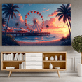 thumbnail image 1 of Tropical Landscape Ferris Wheel Sunset Decorative Banner for Beach Party Gathering Vacation Evening, 1 of 9