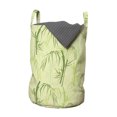 thumbnail image 1 of Tropical Laundry Bag, Exotic Bamboo Tree and Leaves Nature, Hamper Basket with Handles Drawstring Closure for Laundromats, 13" x 19", Pastel Green, by Ambesonne, 1 of 4