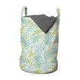 thumbnail image 1 of Tropical Laundry Bag, Monstera Coconut Palm Leaves in Soft Tones Paradise Forest Jungle Botany, Basket with Handles Drawstring Closure for Laundromats, 13" x 19", Pale Blue and Khaki, by Ambesonne, 1 of 4
