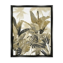 Tropical Layered Summer Palms Botanical & Floral Graphic Art Jet Black Framed Art Print Wall Art