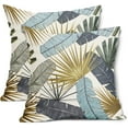 thumbnail image 1 of Tropical Leaf Accent Throw Pillow Covers 20X20 Inch Set of 2 Banana Palm Leaves Decorative Pillow Cases Summer Botanical Plant Pillow Cover Farmhouse Home Decor For Room Bed Couch Patio Porch Outdoor, 1 of 6