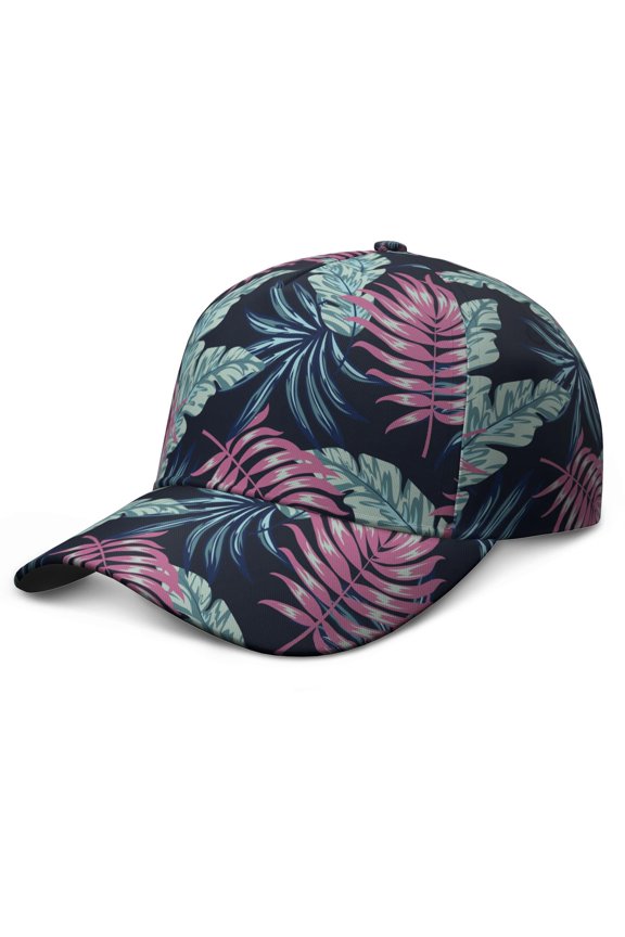 Tropical Leaf Baseball Cap, Lightweight Quick-Drying Dad Hat with Sweat Absorption, Colorful Exotic Jungle Leaves Pattern Adjustable Cap for Daily Wear and Gifts