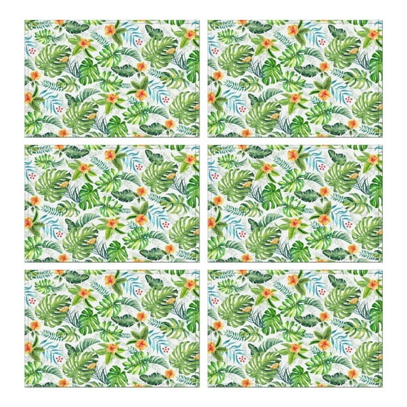 Tropical Leaf Botanical Placemats for Dining Table Durable Placemats for Restaurant Valentines Gift Party Christmas Rustic Vintage Dining Table Mats