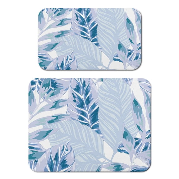 Tropical Leaf Diatom Mud Coffee Bar Mat, Absorbent Hawaiian Palm Design Kitchen Drying Mat, Leak-Proof Summer Aesthetic Under Coffee Maker Mat