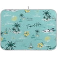 thumbnail image 1 of Tropical Leaf Hawaiian (2) Dish Drying Mat for Kitchen Counter, Ultra Absorbent Reversible Microfiber Dishes Drying Rack Pad Heat-resistant Mats 18x24in, 1 of 7