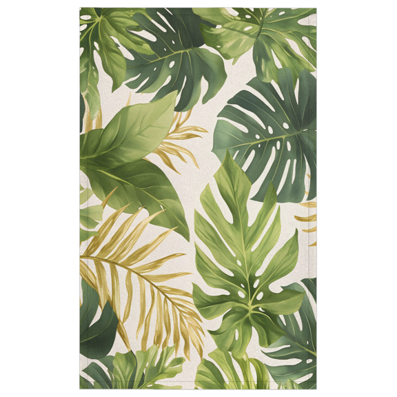 Tropical Leaf Kitchen Towels, Soft Polyester Dish Towels Set, Absorbent Durable Reusable Cleaning Towels for Dishes, Hands, and Countertops, 28.3 x 17.7 Inches