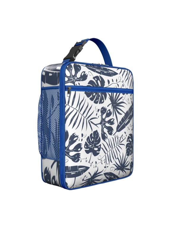 Tropical Leaf Palm Insulated Lunch Bag – Hawaiian Floral Aloha Tropical Plant Jungle Leaves Colorful Exotic Beach Vacation Palm Inspired Leafy Summer Vibrant Retro Botanical Tote