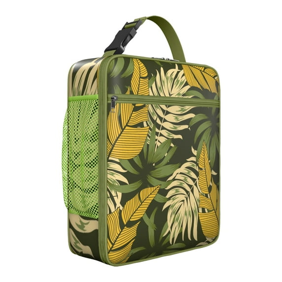 Tropical Leaf Palm Insulated Lunch Bag – Hawaiian Floral Aloha Tropical Plant Jungle Leaves Colorful Exotic Beach Vacation Palm Inspired Leafy Summer Vibrant Retro Botanical Tote