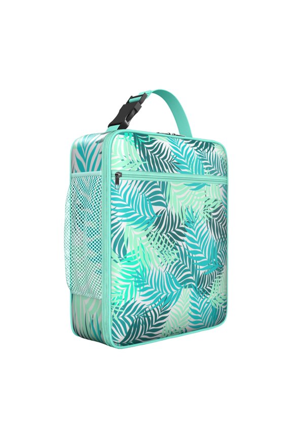 Tropical Leaf Palm Insulated Lunch Bag – Hawaiian Floral Aloha Tropical Plant Jungle Leaves Colorful Exotic Beach Vacation Palm Inspired Leafy Summer Vibrant Retro Botanical Tote