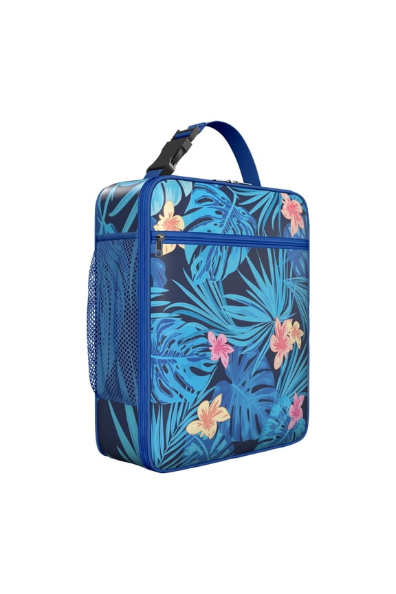 Tropical Leaf Palm Insulated Lunch Bag – Hawaiian Floral Aloha Tropical Plant Jungle Leaves Colorful Exotic Beach Vacation Palm Inspired Leafy Summer Vibrant Retro Botanical Tote