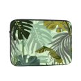 Tropical Leaf Pattern liner bag with pocket for laptops and laptops